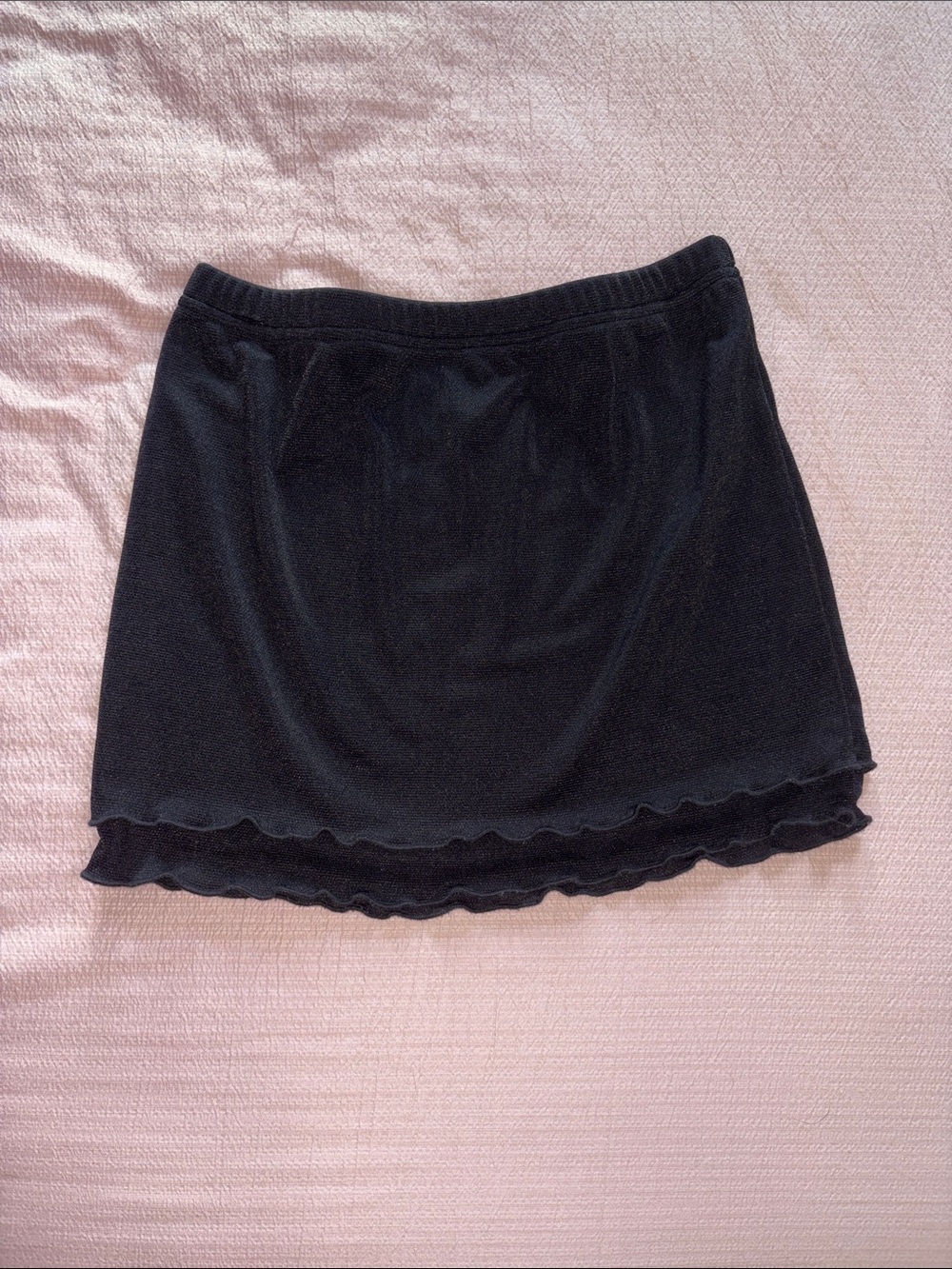 Black Mini Skirt with Ruffle Hem